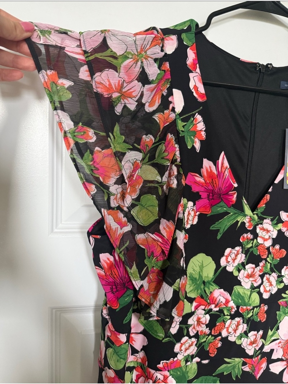 Tommy Hilfiger Black Floral Ruffle High-Low Maxi Dress - Picture 6 of 9